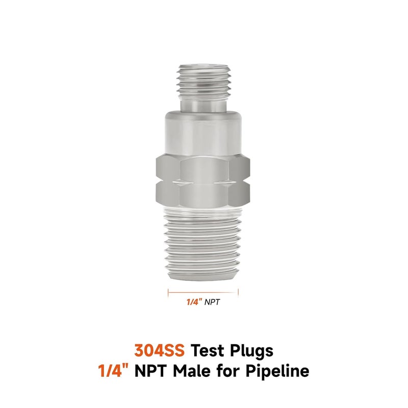 Roastove Stainless Steel Gauge Adaptor 1/4 NPT Female,2-1/2 OAL x 1-2/5" x 1/8" Probe with Stainless Steel Sheath,Pressure Gauge Fitting kit - Image 4